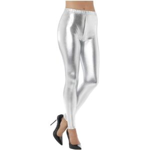 (S, Silver) Smiffys Womens/Ladies 80s Disco Metallic Leggings (S, Silver) Smiffys Womens/Ladies 80s Disco Metallic Leggings