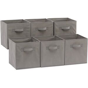 Amazon Basics Collapsible Fabric Storage Cube/Organiser with Handles, Pack of 6, Amazon Basics Collapsible Fabric Storage Cube/Organiser with Handles, Pack of 6,
