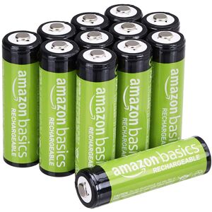 Amazon Basics 12-Pack Rechargeable AA NiMH Batteries, 2000 mAh, Recharge up to 1 Amazon Basics 12-Pack Rechargeable AA NiMH Batteries, 2000 mAh, Recharge up to 1
