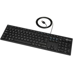 Amazon Basics Full size Wired Keyboard Compatible with Laptop PC Tablet, USB Plu Amazon Basics Full size Wired Keyboard Compatible with Laptop PC Tablet, USB Plu