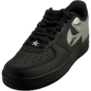 (10) Nike Air Force 1 Low Retro Mens Fashion Trainers in Black Silver (10) Nike Air Force 1 Low Retro Mens Fashion Trainers in Black Silver