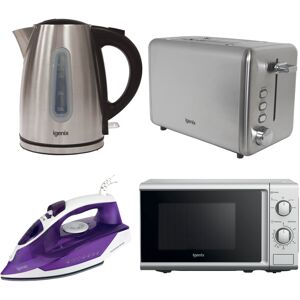Igenix 1.7L 2200W Fast Boil Kettle, 750W 2-Slice Toaster, 20L 800W Microwave Ove Igenix 1.7L 2200W Fast Boil Kettle, 750W 2-Slice Toaster, 20L 800W Microwave Ove
