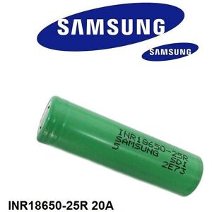 2 x Samsung 25R 2500mAh 18650 HIGH DRAIN 20A Battery 2 x Samsung 25R 2500mAh 18650 HIGH DRAIN 20A Battery