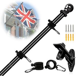 NQ 6FT (1.8M) Flag Pole for Garden with Flag Pole Holder, Stainless Steel Flag P NQ 6FT (1.8M) Flag Pole for Garden with Flag Pole Holder, Stainless Steel Flag P
