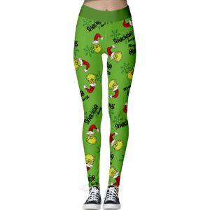 Unbranded (A, L) Women's High Waist Christmas Leggings Striped Grinch Snowflake Print Holi Unbranded (A, L) Women's High Waist Christmas Leggings Striped Grinch Snowflake Print Holi