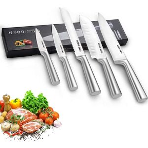 HOBO Kitchen Knife Sets, 5 Piece Stainless Steel Kitchen Knives with Ultra Sharp HOBO Kitchen Knife Sets, 5 Piece Stainless Steel Kitchen Knives with Ultra Sharp