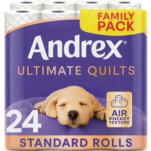 Andrex Ultimate Quilts Toilet Paper 24 Rolls, Air Pocket Technology for Soft, Th Andrex Ultimate Quilts Toilet Paper 24 Rolls, Air Pocket Technology for Soft, Th