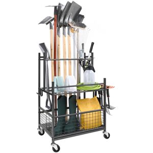 VEVOR Garden Tool Organizer, 16 Slots with Hooks, Yard Tool Tower Rack with Whee VEVOR Garden Tool Organizer, 16 Slots with Hooks, Yard Tool Tower Rack with Whee
