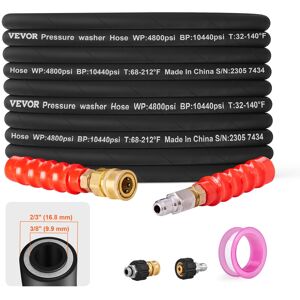 VEVOR Pressure Washer Hose, 30.5m, Kink Free 3/8"-?14.8 Male, 3/8"-?15 Female Fo VEVOR Pressure Washer Hose, 30.5m, Kink Free 3/8"-?14.8 Male, 3/8"-?15 Female Fo