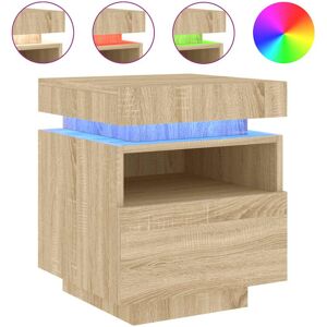 (sonoma oak) vidaXL Bedside Cabinets with LED Lights Nightstand Bed Table Side C (sonoma oak) vidaXL Bedside Cabinets with LED Lights Nightstand Bed Table Side C