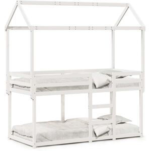 (white, 90 x 190 cm) vidaXL Bunk Bed with Roof Bed Frame Kids Twin Sleeper 90x19 (white, 90 x 190 cm) vidaXL Bunk Bed with Roof Bed Frame Kids Twin Sleeper 90x19