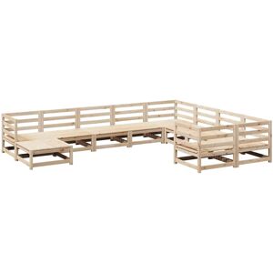 vidaXL Garden Sofa Set 10 Piece Outdoor Sofa Set Corner Sofa Solid Wood Pine vidaXL Garden Sofa Set 10 Piece Outdoor Sofa Set Corner Sofa Solid Wood Pine