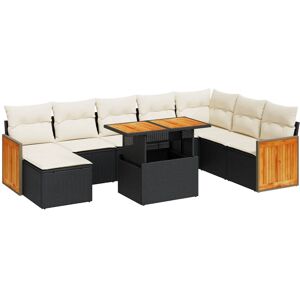 (black and cream) vidaXL 7 Piece Garden Sofa Set with Cushions Beige Poly Rattan (black and cream) vidaXL 7 Piece Garden Sofa Set with Cushions Beige Poly Rattan