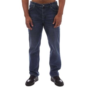 (30R, Blue) Timberland Mens Sandown Leather Patch Straight Jeans (30R, Blue) Timberland Mens Sandown Leather Patch Straight Jeans