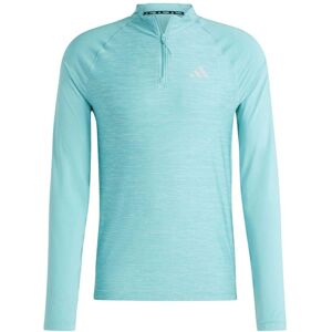 (L, Light Blue) Adidas Mens Gym+ Quarter Zip Training Pullover (L, Light Blue) Adidas Mens Gym+ Quarter Zip Training Pullover
