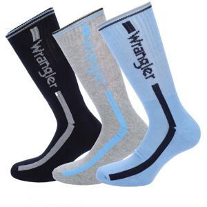 (9 UK-11 UK, Blue/Black/Grey) Wrangler Unisex Adult Sports Socks (Pack of 3) (9 UK-11 UK, Blue/Black/Grey) Wrangler Unisex Adult Sports Socks (Pack of 3)