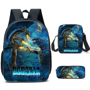 Bonxaif (Style -04) 3pcs Cartoon Anime Godzilla Shoulder Bag Pencil Case Kids School Pac Bonxaif (Style -04) 3pcs Cartoon Anime Godzilla Shoulder Bag Pencil Case Kids School Pac