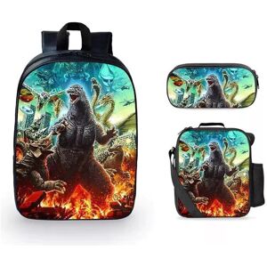 Bonxaif (Style -63) 3pcs Cartoon Anime Godzilla Shoulder Bag Pencil Case Kids School Pac Bonxaif (Style -63) 3pcs Cartoon Anime Godzilla Shoulder Bag Pencil Case Kids School Pac