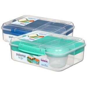 Sistema TO GO Bento Box Cubes 1.65 L School Lunch Boxes With Compartments & Sistema TO GO Bento Box Cubes 1.65 L School Lunch Boxes With Compartments &