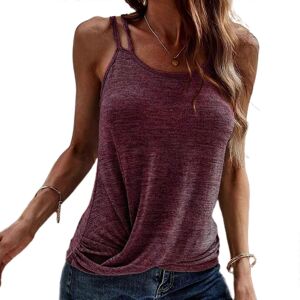 Unbranded (XL, Light purple) Women Basic Summer Sleeveless Round Neck for Tank Top Ruched Unbranded (XL, Light purple) Women Basic Summer Sleeveless Round Neck for Tank Top Ruched