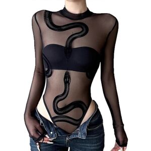 Unbranded (S, One size) Womens Mesh Bodysuit Long Sleeve Bodysuit Round Neck Sheer Leotard Unbranded (S, One size) Womens Mesh Bodysuit Long Sleeve Bodysuit Round Neck Sheer Leotard