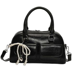 Unbranded (White, One size) Stylish PU Leather Handbag With Detachable Bows Charm Crossbod Unbranded (White, One size) Stylish PU Leather Handbag With Detachable Bows Charm Crossbod