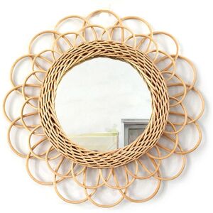 Unbranded (As show, One size) Natural Rattan Innovative Art Decorative Makeup Mirror Dress Unbranded (As show, One size) Natural Rattan Innovative Art Decorative Makeup Mirror Dress