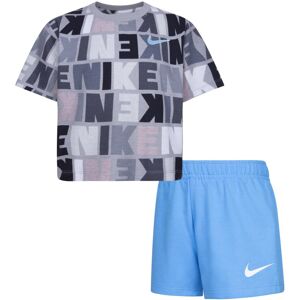 (5 Years, Blue/Grey/White) Nike Childrens/Kids Knitted T-Shirt & Shorts Set (5 Years, Blue/Grey/White) Nike Childrens/Kids Knitted T-Shirt & Shorts Set