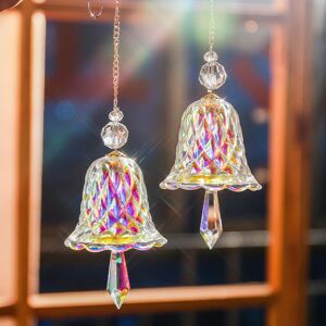 Unbranded 2pcs Crystal Bell Wind Chime, Crystal Sun Catchers, Window Garden Decor for Hom Unbranded 2pcs Crystal Bell Wind Chime, Crystal Sun Catchers, Window Garden Decor for Hom