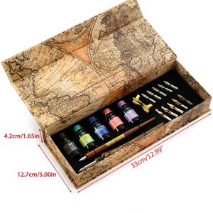 Unbranded (Red and green double pen, One size) Gothic Quill Pen Set Quill Ink Gothic Calli Unbranded (Red and green double pen, One size) Gothic Quill Pen Set Quill Ink Gothic Calli