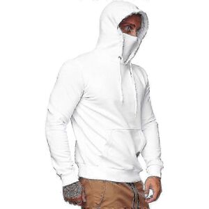 Kikidex (Dark grey, 2XL) Mens Plain Hooded Sweatshirt Ninja Masks Hoodies Pullover Long Kikidex (Dark grey, 2XL) Mens Plain Hooded Sweatshirt Ninja Masks Hoodies Pullover Long