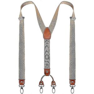 Kikidex (Beige, One size) Mens Y-shaped Wide Heavy Duty Suspenders With 4 Metal Clips Ad Kikidex (Beige, One size) Mens Y-shaped Wide Heavy Duty Suspenders With 4 Metal Clips Ad