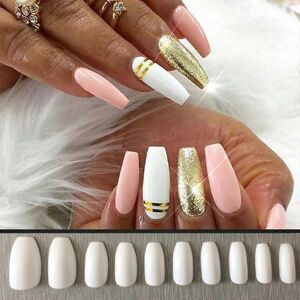 Unbranded (As show, One size) Coffin Fake Nails Long Ballet False Nail Tips Solid Color Mi Unbranded (As show, One size) Coffin Fake Nails Long Ballet False Nail Tips Solid Color Mi