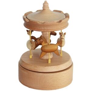 Unbranded (Red lifting Trojan horse, One size) Wooden Lifting Rotating Trojan Music Box Ho Unbranded (Red lifting Trojan horse, One size) Wooden Lifting Rotating Trojan Music Box Ho