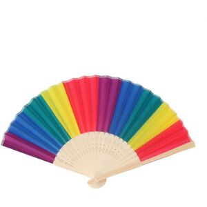 Unbranded (As show, One size) Rainbow Hand Held Folding Fan Dance For Wedding Themed Parti Unbranded (As show, One size) Rainbow Hand Held Folding Fan Dance For Wedding Themed Parti