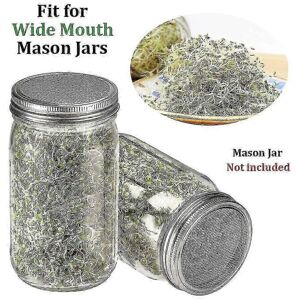 Kikidex (As show, One size) 4 Pack Sprouting Jar Screen Lids, 304 Stainless Steel Sprout Kikidex (As show, One size) 4 Pack Sprouting Jar Screen Lids, 304 Stainless Steel Sprout