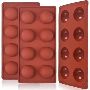 Kikidex (As show, One size) 3 Pack 8 Hole Half Sphere Silicone Molds For Hot Chocolate B Kikidex (As show, One size) 3 Pack 8 Hole Half Sphere Silicone Molds For Hot Chocolate B
