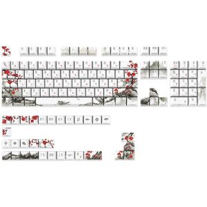 Unbranded (As show, One size) Double Shots pbt Keycaps 135 Keys Plum Blossom CherryProfile Unbranded (As show, One size) Double Shots pbt Keycaps 135 Keys Plum Blossom CherryProfile