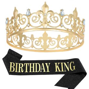 Unbranded (black silver, One size) Stylish Birthday Crown and Sash for Men Seeking Attenti Unbranded (black silver, One size) Stylish Birthday Crown and Sash for Men Seeking Attenti