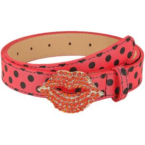 Unbranded (Red lips on black ba, One size) Waist Belt Lip Shape Buckle Encrusted Crystal B Unbranded (Red lips on black ba, One size) Waist Belt Lip Shape Buckle Encrusted Crystal B