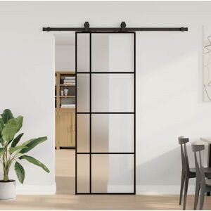 vidaXL Sliding Door with Hardware Set Black 76x205 cm ESG Glass vidaXL Sliding Door with Hardware Set Black 76x205 cm ESG Glass