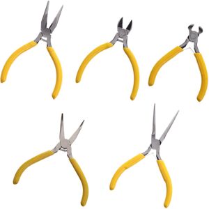 Unbranded 5 pieces mini DIY jewelry pliers handmade for jewelry beads pointed and cutting Unbranded 5 pieces mini DIY jewelry pliers handmade for jewelry beads pointed and cutting