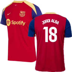 Nike (M) 2023-2024 Barcelona Strike Training Shirt (Red) (Jordi Alba 18) Nike (M) 2023-2024 Barcelona Strike Training Shirt (Red) (Jordi Alba 18)