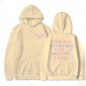 Gaatpot (Khaki, L) Women's Hoodies with Butterfly and Letter Print, Long Sleeves, Hooded Gaatpot (Khaki, L) Women's Hoodies with Butterfly and Letter Print, Long Sleeves, Hooded