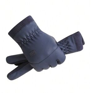 Gaatpot (AB version-square logo-blue, One size) Men's winter warm gloves thick velvet to Gaatpot (AB version-square logo-blue, One size) Men's winter warm gloves thick velvet to