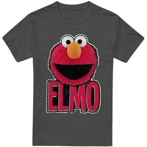 (L, Charcoal) Sesame Street Unisex Adult Elmo Smile T-Shirt (L, Charcoal) Sesame Street Unisex Adult Elmo Smile T-Shirt
