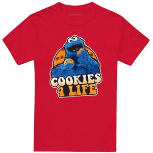 (XL, Red) Sesame Street Unisex Adult Cookies 4 Life T-Shirt (XL, Red) Sesame Street Unisex Adult Cookies 4 Life T-Shirt