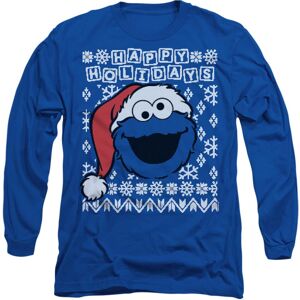 (S, Royal Blue) Sesame Street Unisex Adult Ugly Christmas Cookie Monster Long-Sl (S, Royal Blue) Sesame Street Unisex Adult Ugly Christmas Cookie Monster Long-Sl