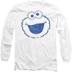 (M, White) Sesame Street Unisex Adult Cookie Monster Mono Long-Sleeved T-Shirt (M, White) Sesame Street Unisex Adult Cookie Monster Mono Long-Sleeved T-Shirt
