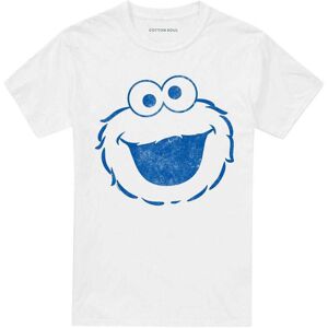 (S, White) Sesame Street Unisex Adult Cookie Monster Mono T-Shirt (S, White) Sesame Street Unisex Adult Cookie Monster Mono T-Shirt